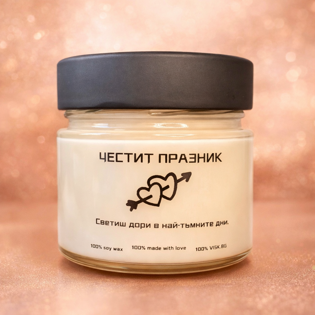 Ароматна соева свещ - “Светиш дори в най-тъмните дни!” - 150мл
